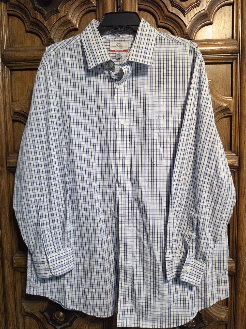 Men's Classic Blue Plaid Button-Down Shirt